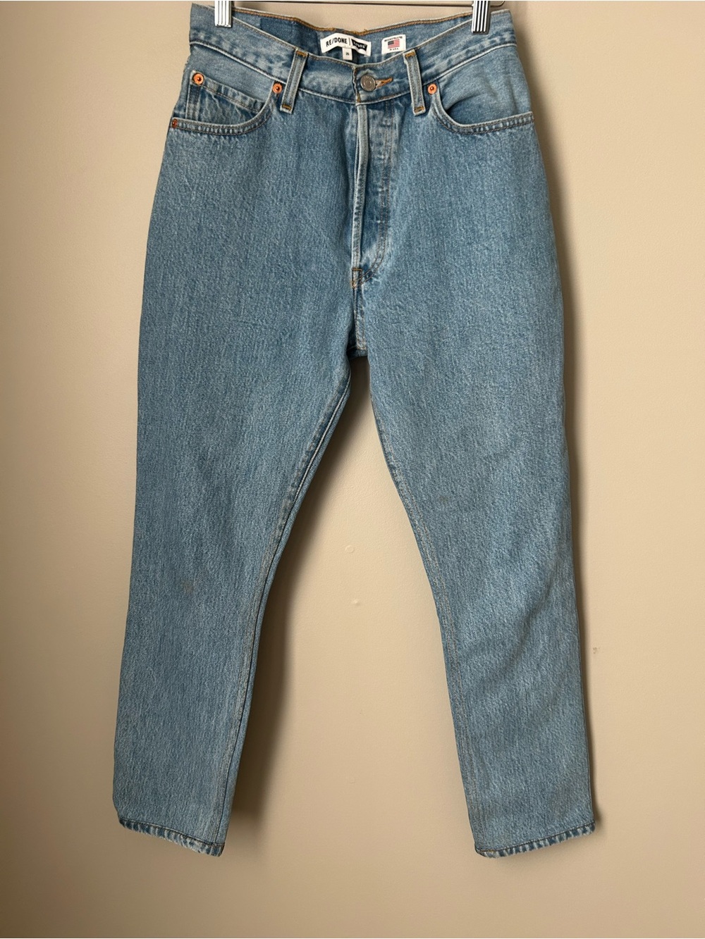 RE/DONE Levi’s Reconstructed High Rise Straight Leg Jeans 25 USA